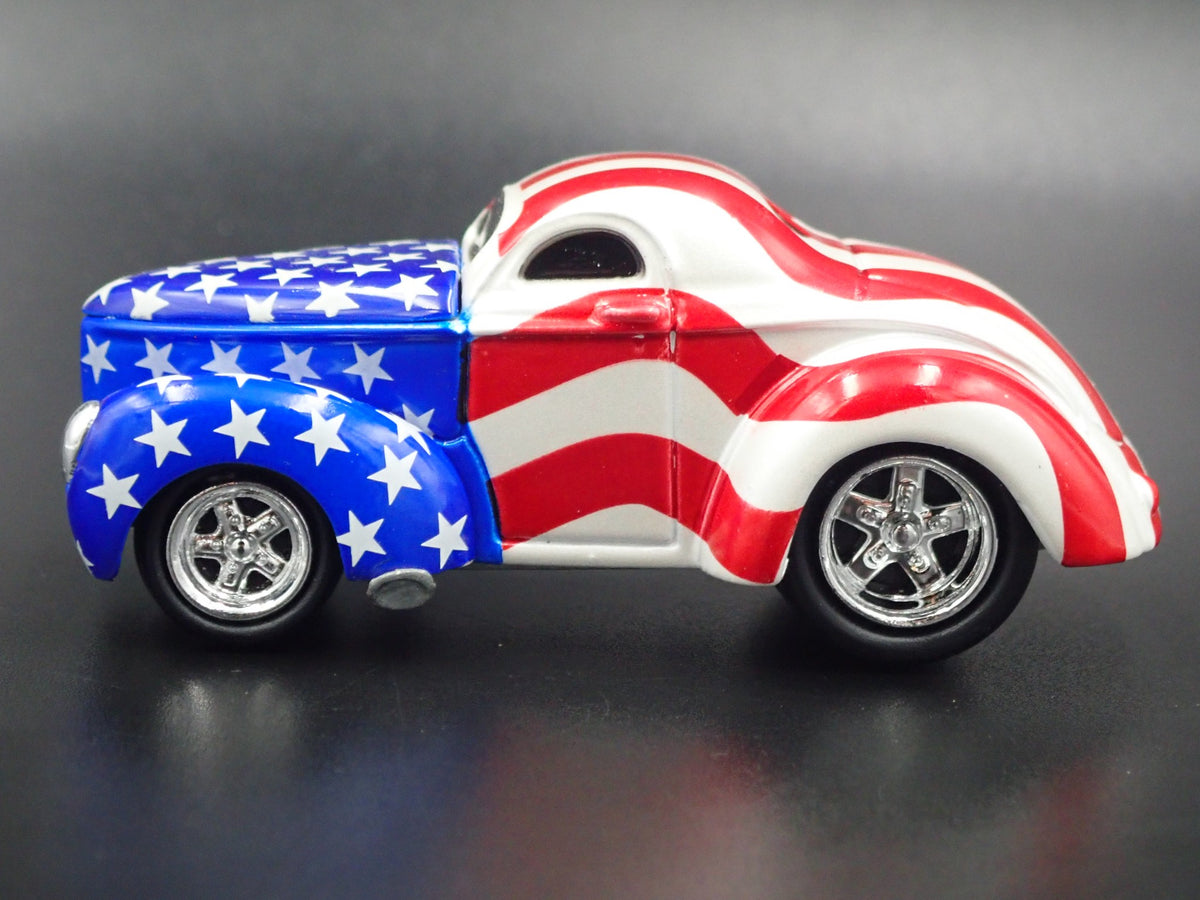 1941 41 WILLYS COUPE USA TRIBUTE NHRA RARE 1:64 SCALE DIORAMA DIECAST MODEL CAR-Burning Rubber Toy Company