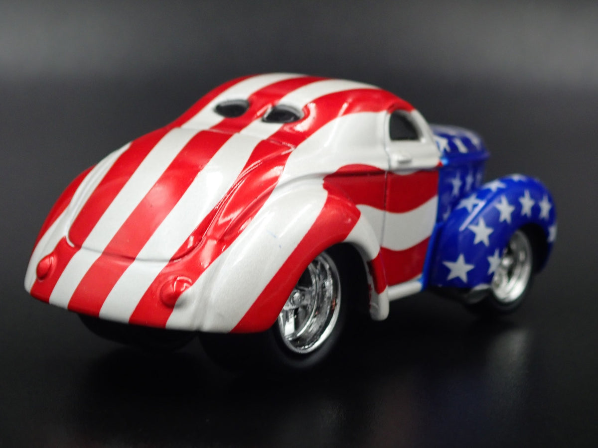 1941 41 WILLYS COUPE USA TRIBUTE NHRA RARE 1:64 SCALE DIORAMA DIECAST MODEL CAR-Burning Rubber Toy Company