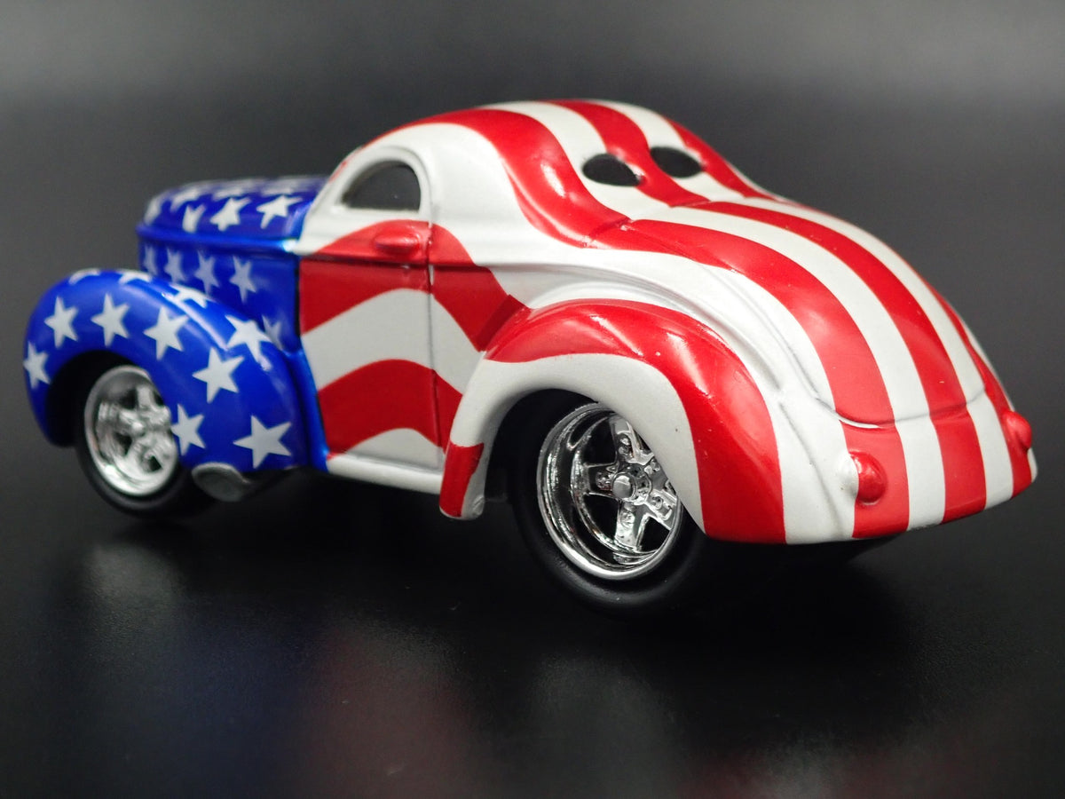 1941 41 WILLYS COUPE USA TRIBUTE NHRA RARE 1:64 SCALE DIORAMA DIECAST MODEL CAR-Burning Rubber Toy Company