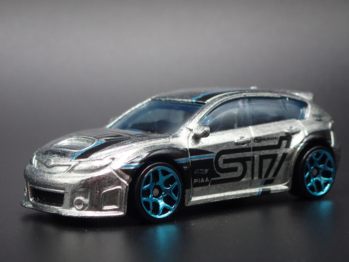 2007-2014 SUBARU WRX STI SILVER 1:64 SCALE COLLECTIBLE DIORAMA DIECAST MODEL CAR