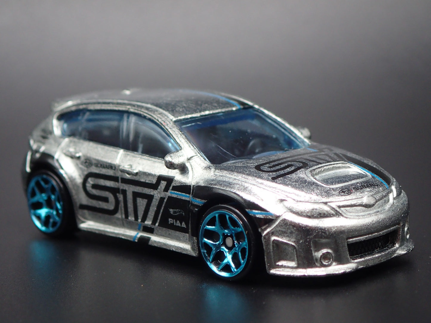 2007-2014 SUBARU WRX STI SILVER 1:64 SCALE COLLECTIBLE DIORAMA DIECAST MODEL CAR