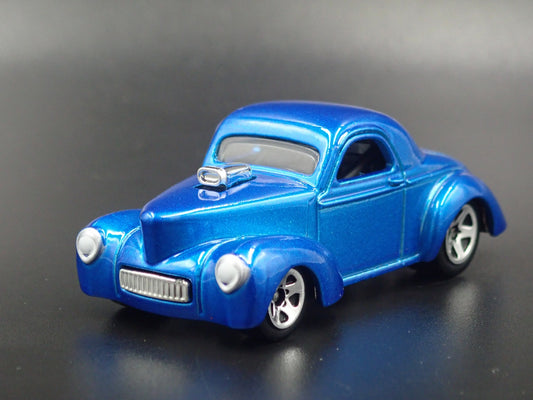 1941 41 WILLYS COUPE BLUE 1:64 SCALE COLLECTIBLE DIORAMA DIECAST MODEL CAR