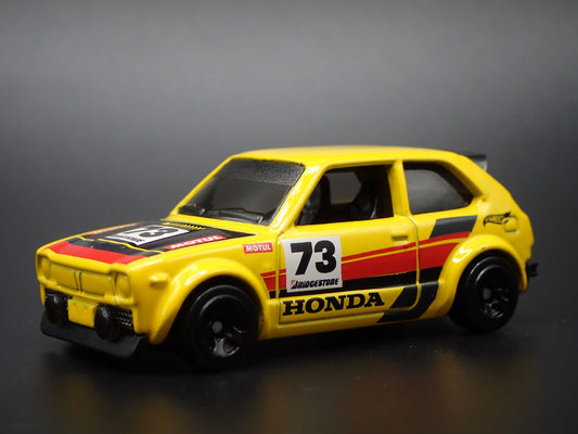 1973-1978 HONDA CIVIC CUSTOM YELLOW 1:64 SCALE COLLECTIBLE DIECAST MODEL CAR