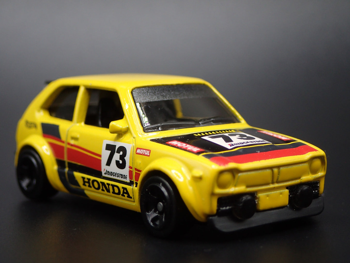 1973-1978 HONDA CIVIC CUSTOM YELLOW 1:64 SCALE COLLECTIBLE DIECAST MODEL CAR