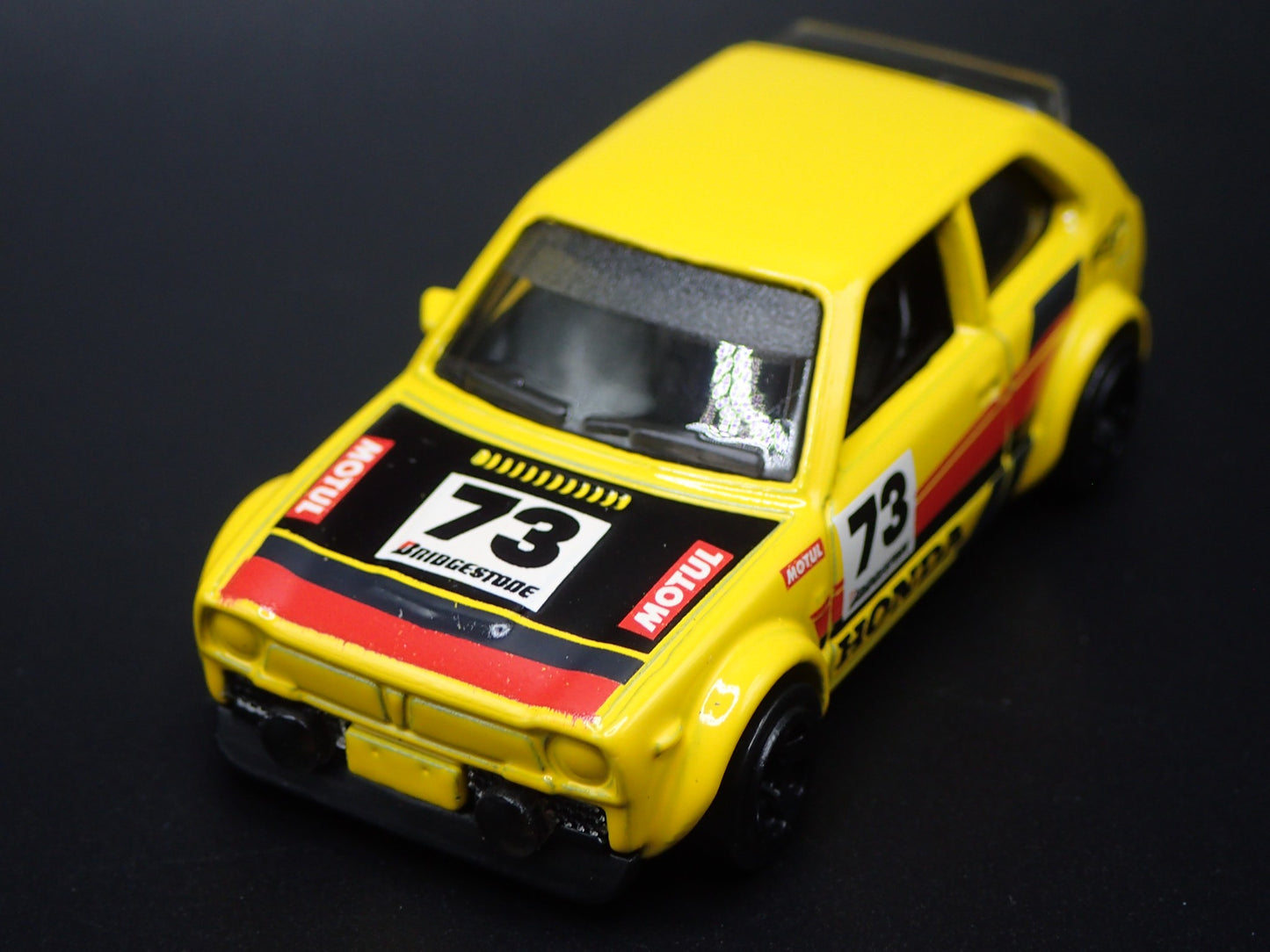 1973-1978 HONDA CIVIC CUSTOM YELLOW 1:64 SCALE COLLECTIBLE DIECAST MODEL CAR
