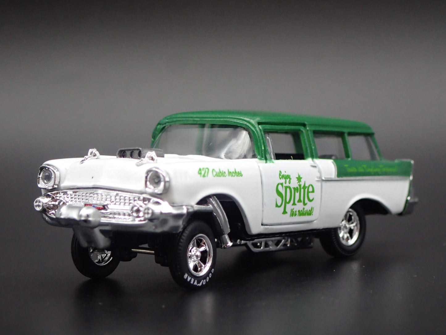 1957 CHEVY 150 HANDYMAN STATION WAGON GASSER SPRITE 1:64 SCALE DIECAST MODEL CAR