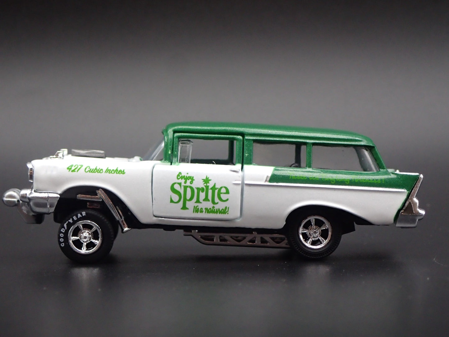 1957 CHEVY 150 HANDYMAN STATION WAGON GASSER SPRITE 1:64 SCALE DIECAST MODEL CAR