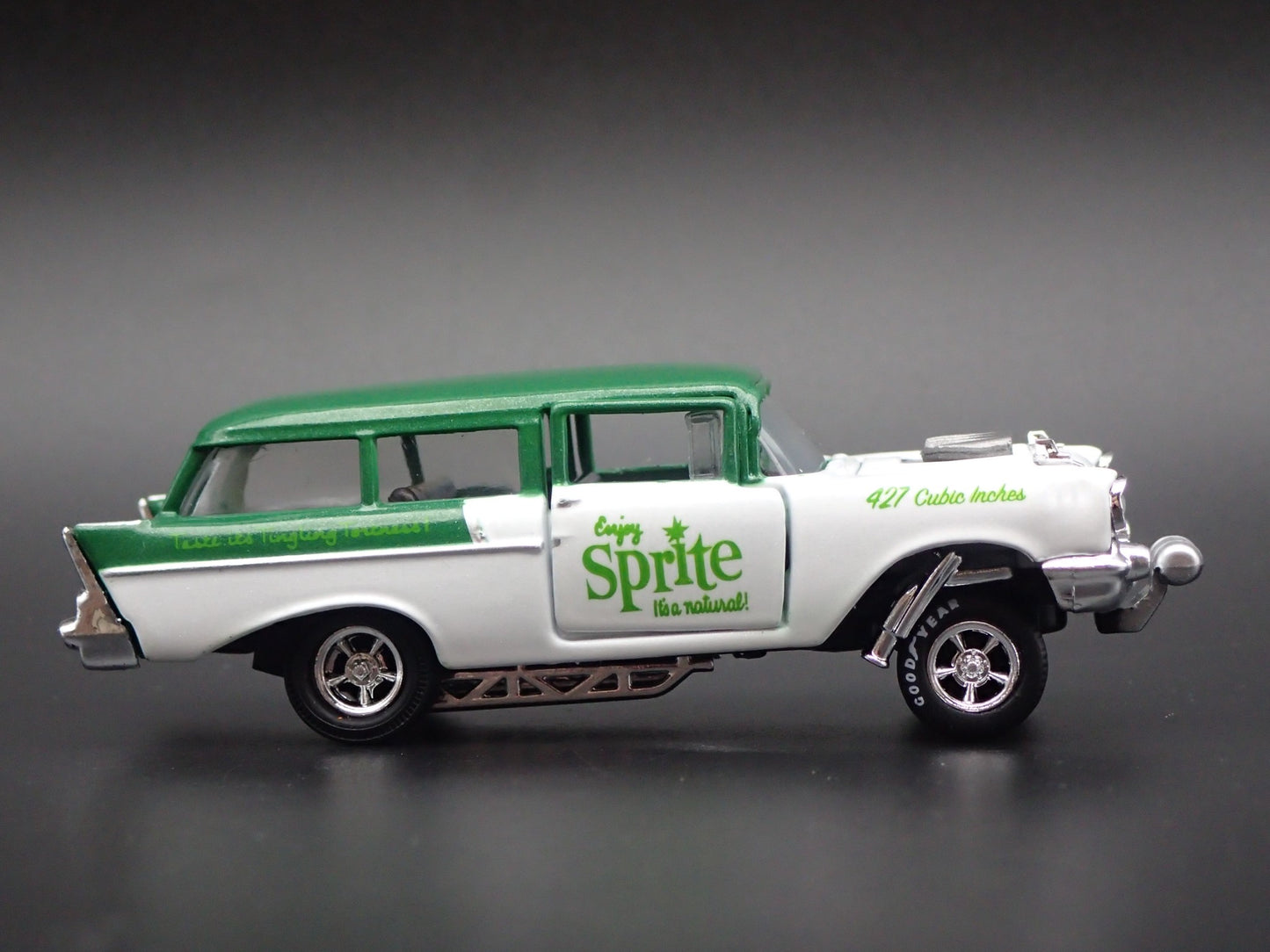 1957 CHEVY 150 HANDYMAN STATION WAGON GASSER SPRITE 1:64 SCALE DIECAST MODEL CAR