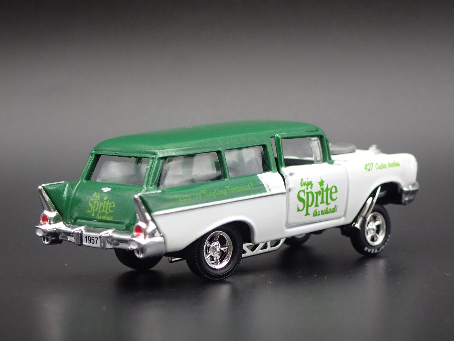 1957 CHEVY 150 HANDYMAN STATION WAGON GASSER SPRITE 1:64 SCALE DIECAST MODEL CAR