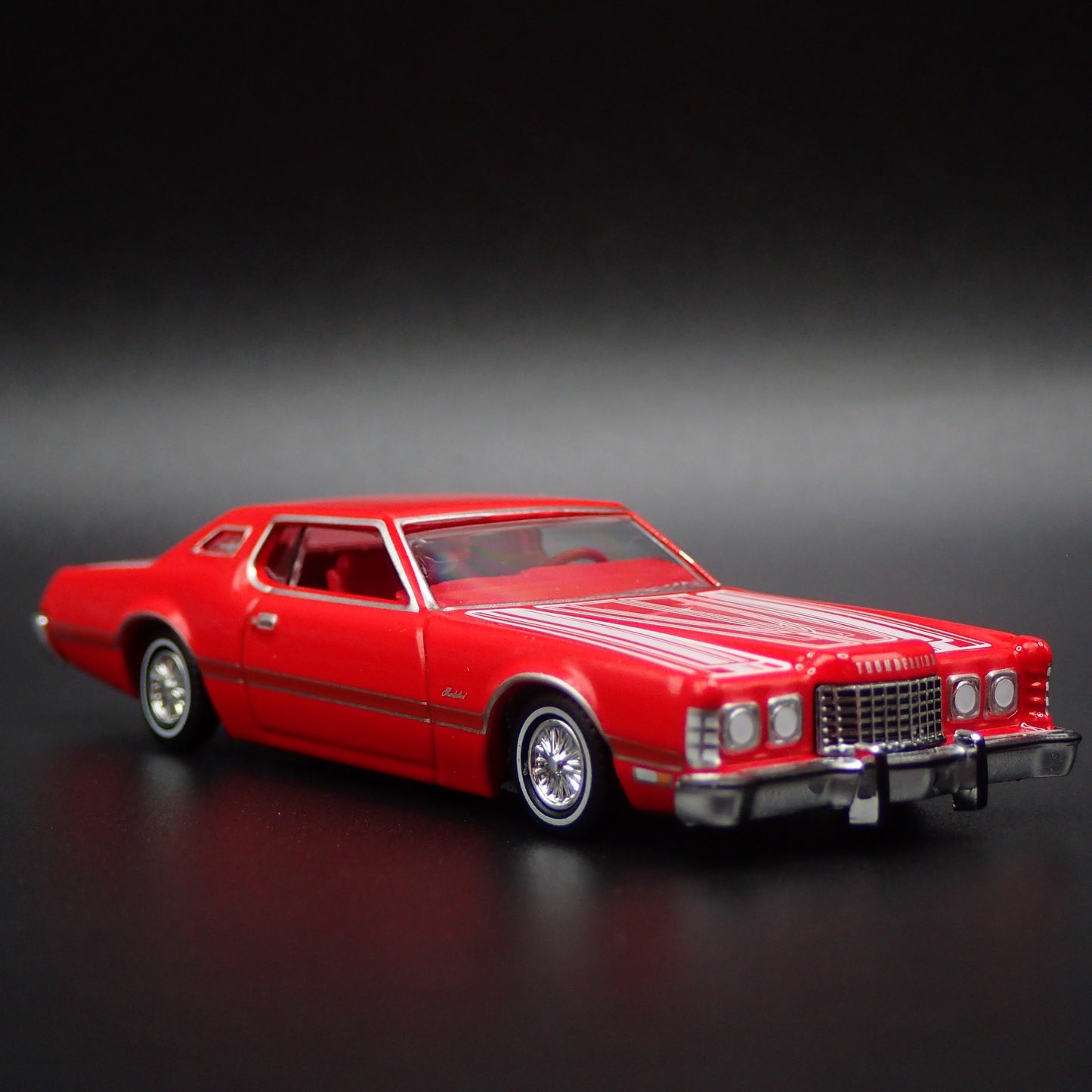 1973 73 FORD THUNDERBIRD LOWRIDER RED 1:64 SCALE COLLECTIBLE DIECAST MODEL CAR