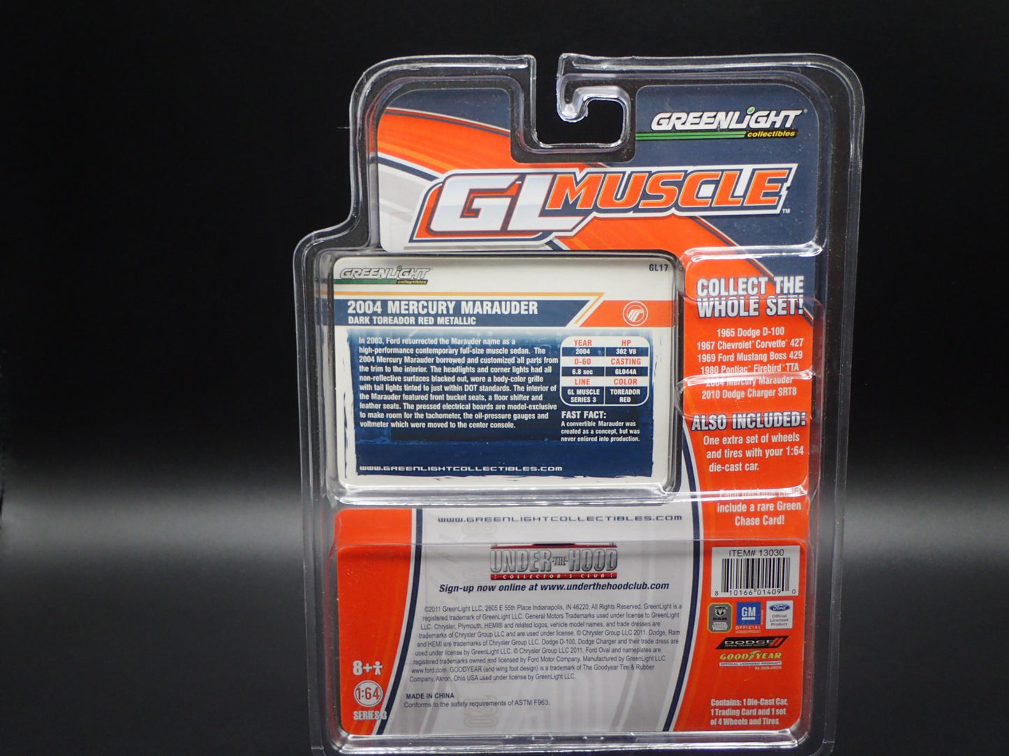 2011 GREENLIGHT GLMUSCLE 3 2004 MERCURY MARAUDER RED METALLIC 1/64 VERY RARE