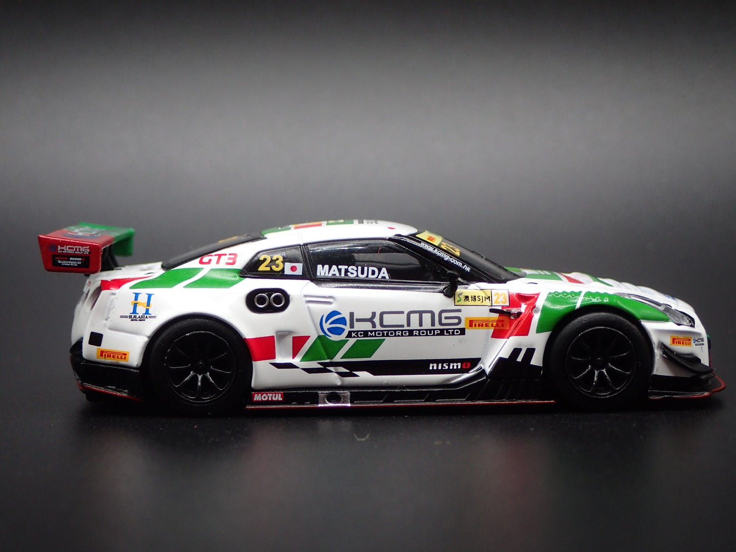 NISSAN GTR R35 NISMO  GT3 23 KCMG FIA GT WORLD CUP 1:64 SCALE DIECAST MODEL CAR