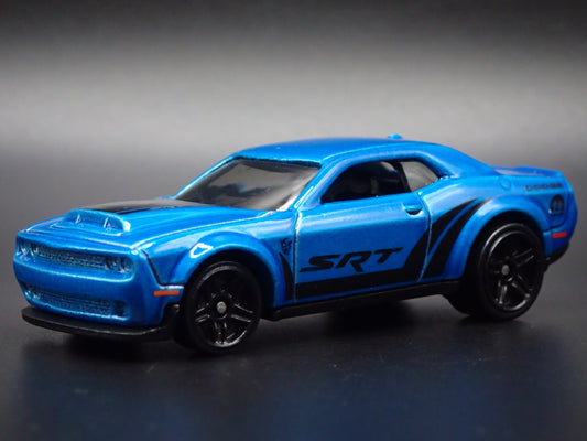 2008-2023 DODGE CHALLENGER SRT DEMON BLUE 1:64 SCALE DIORAMA DIECAST MODEL CAR