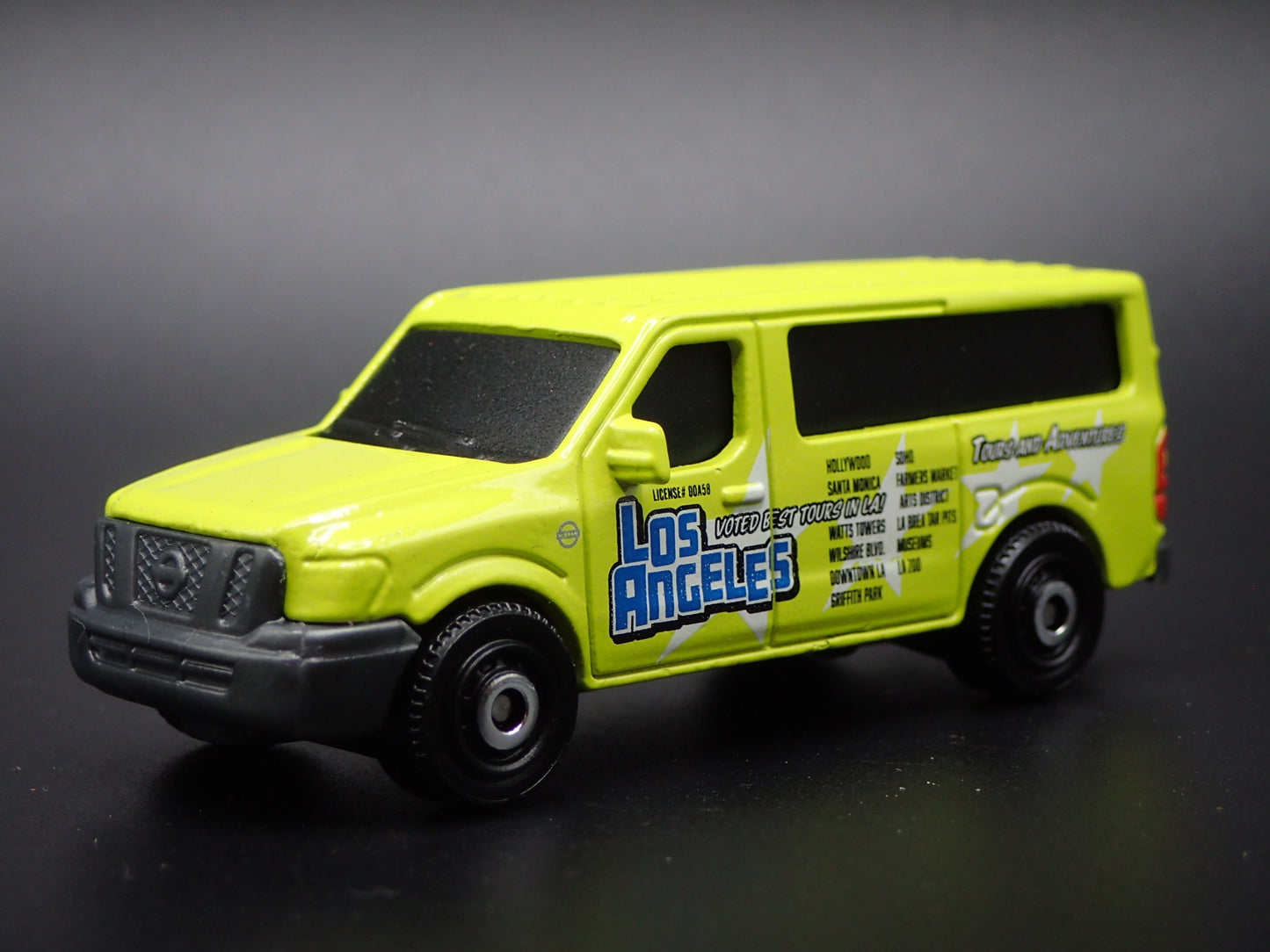 2012-2021 NISSAN NV VAN LOS ANGELES TOURS w HITCH 1:64 SCALE DIECAST MODEL CAR