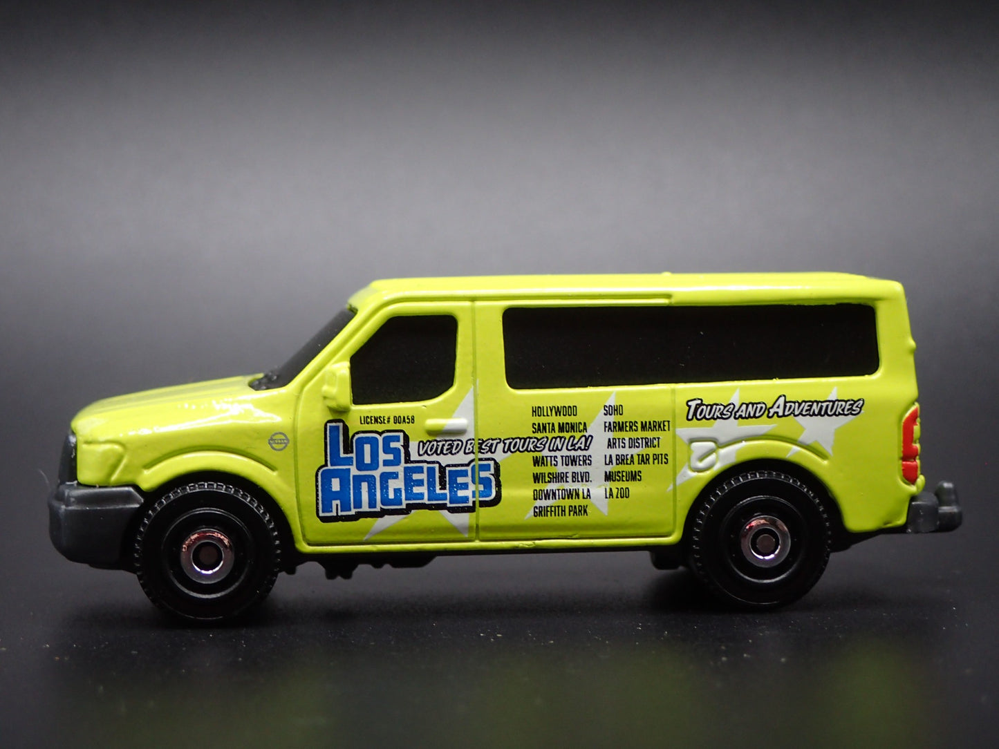 2012-2021 NISSAN NV VAN LOS ANGELES TOURS w HITCH 1:64 SCALE DIECAST MODEL CAR