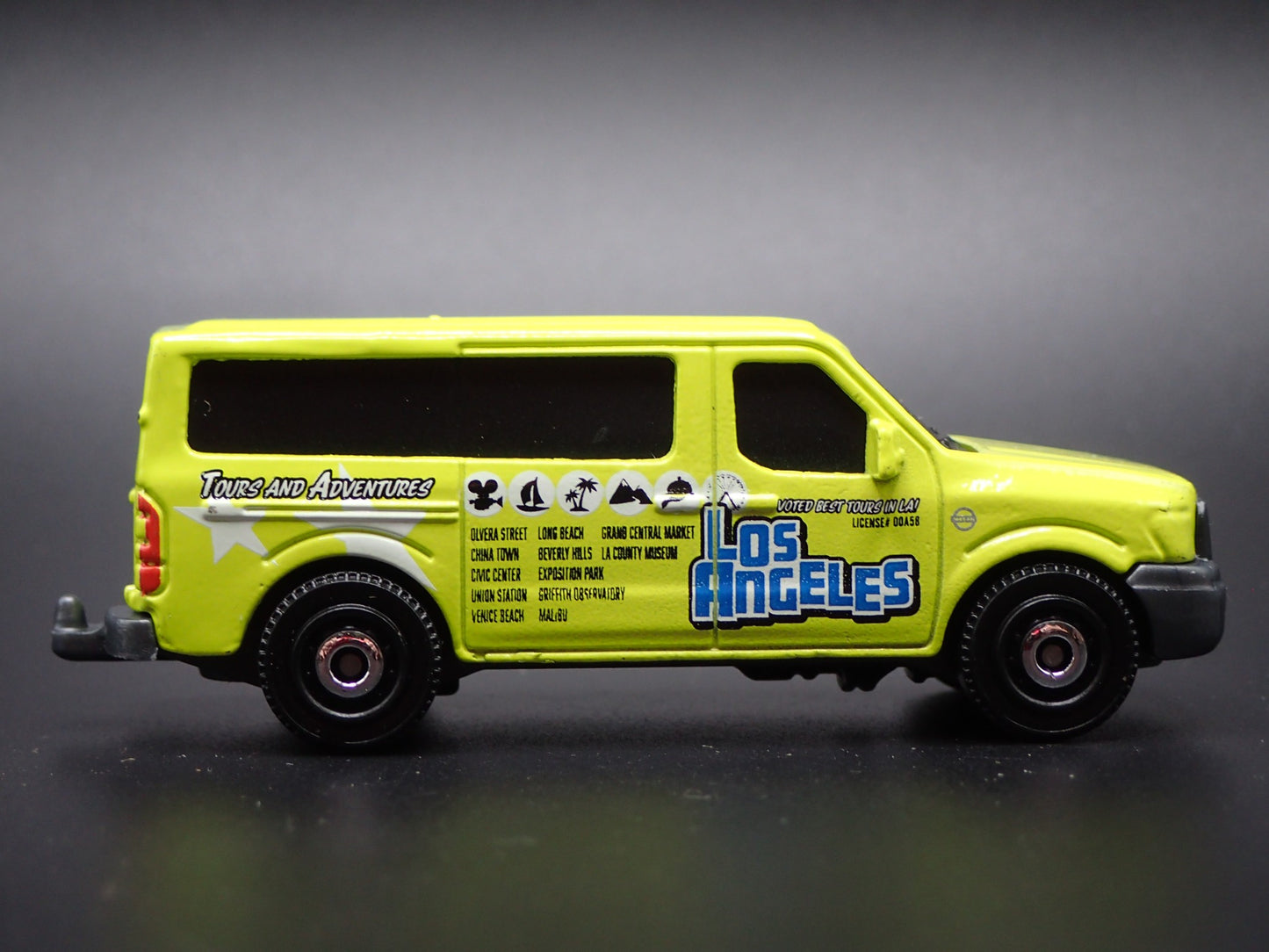 2012-2021 NISSAN NV VAN LOS ANGELES TOURS w HITCH 1:64 SCALE DIECAST MODEL CAR
