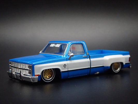 CHEVROLET SILVERADO DUALLY KAIDO SQUAREBODY TRUCK BLUE 1/64 DIECAST MODEL CAR