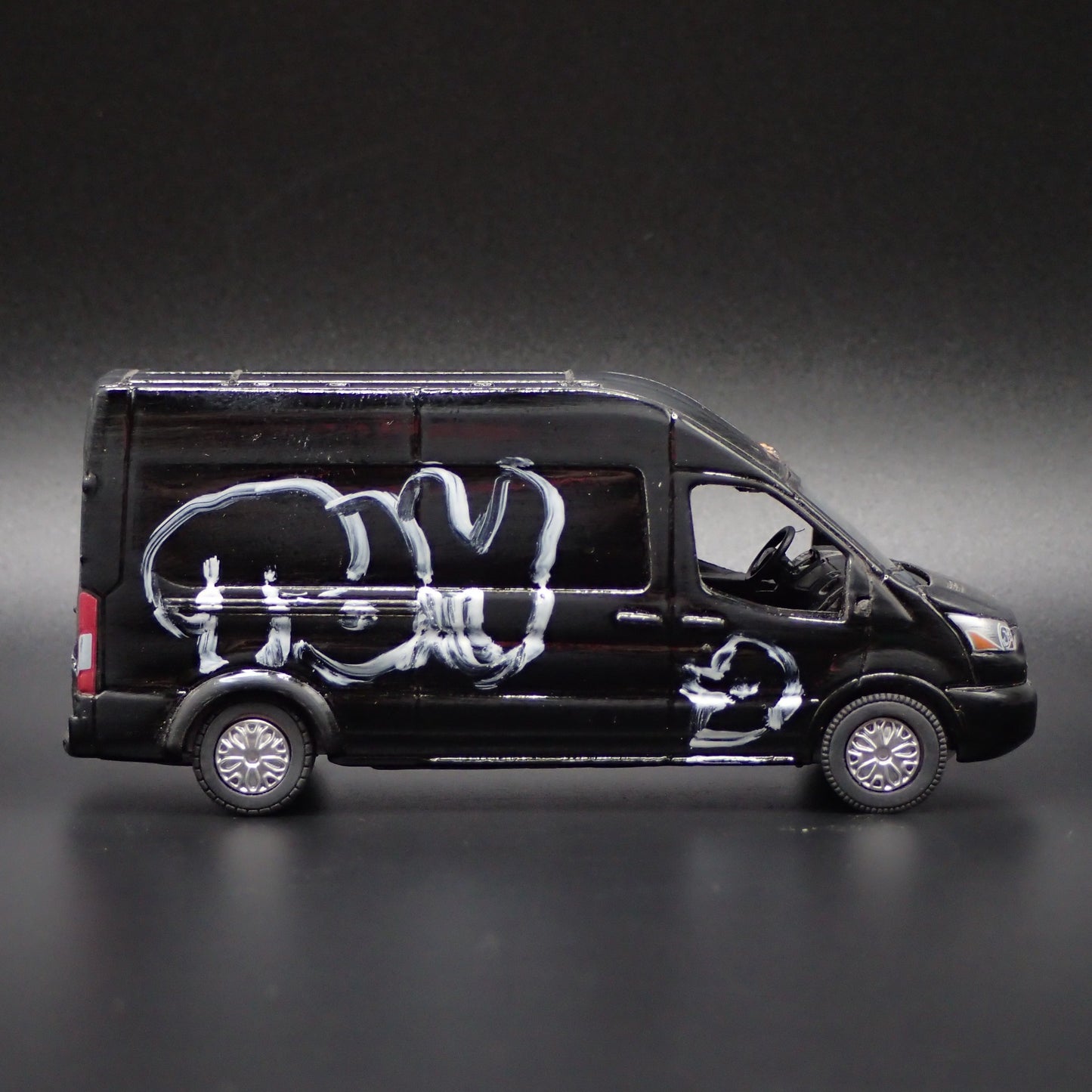 2019 19 FORD TRANSIT SPRINTER VAN TAGGED GRAFFITI 1:64 SCALE DIECAST MODEL CAR