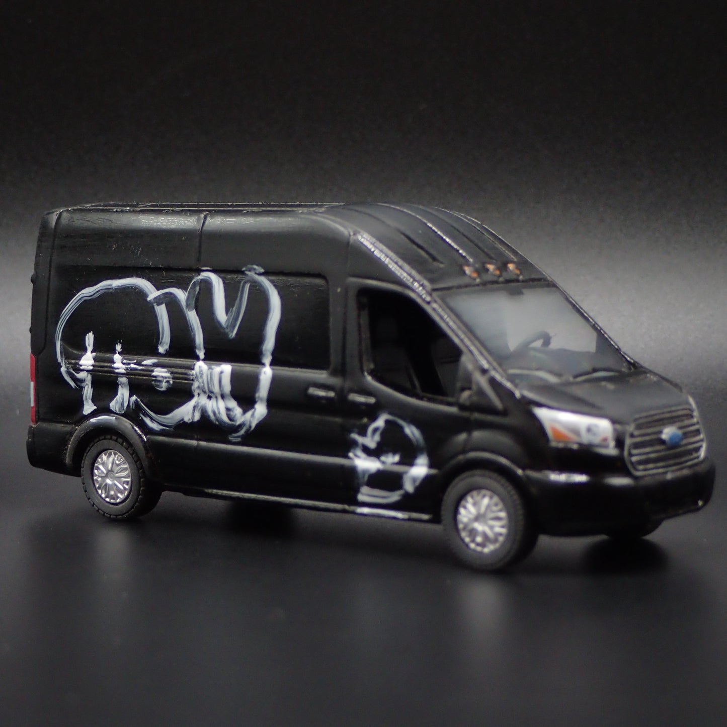 2019 19 FORD TRANSIT SPRINTER VAN TAGGED GRAFFITI 1:64 SCALE DIECAST MODEL CAR