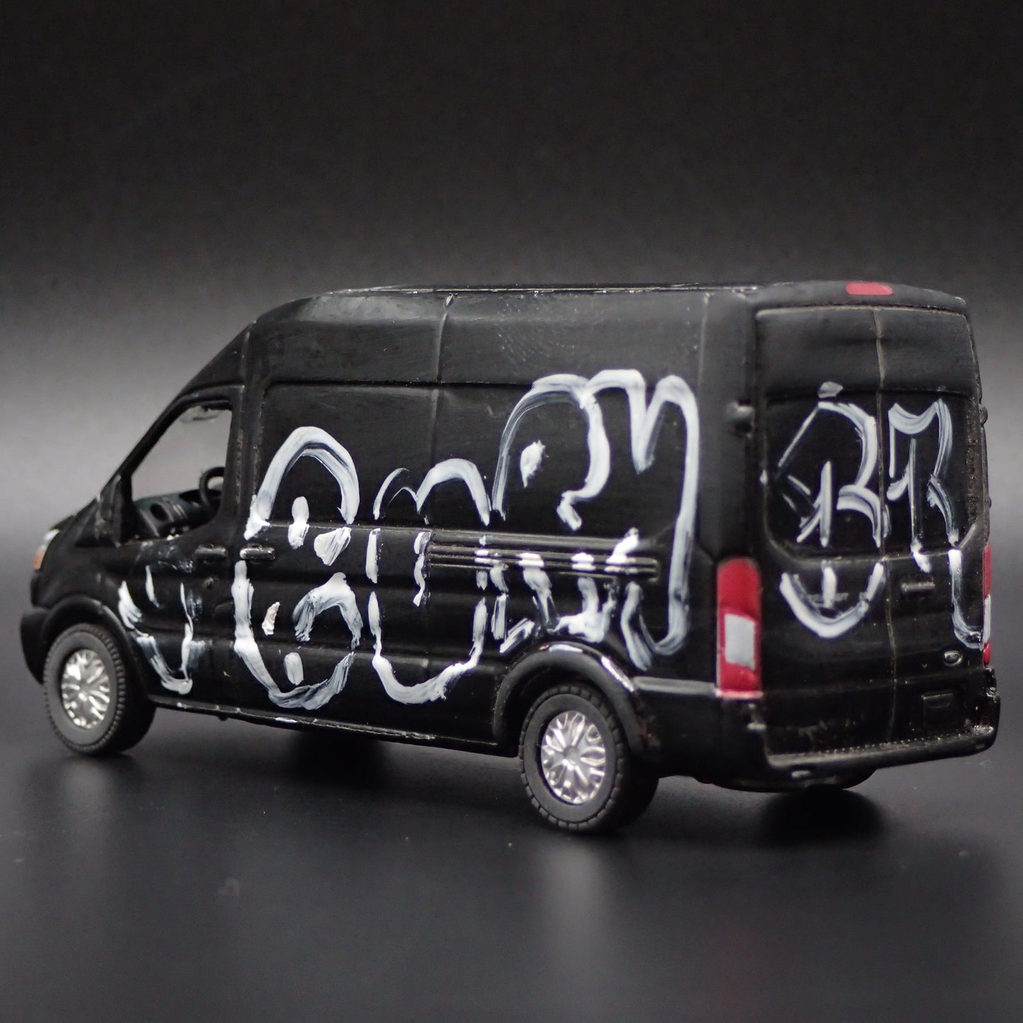 2019 19 FORD TRANSIT SPRINTER VAN TAGGED GRAFFITI 1:64 SCALE DIECAST MODEL CAR