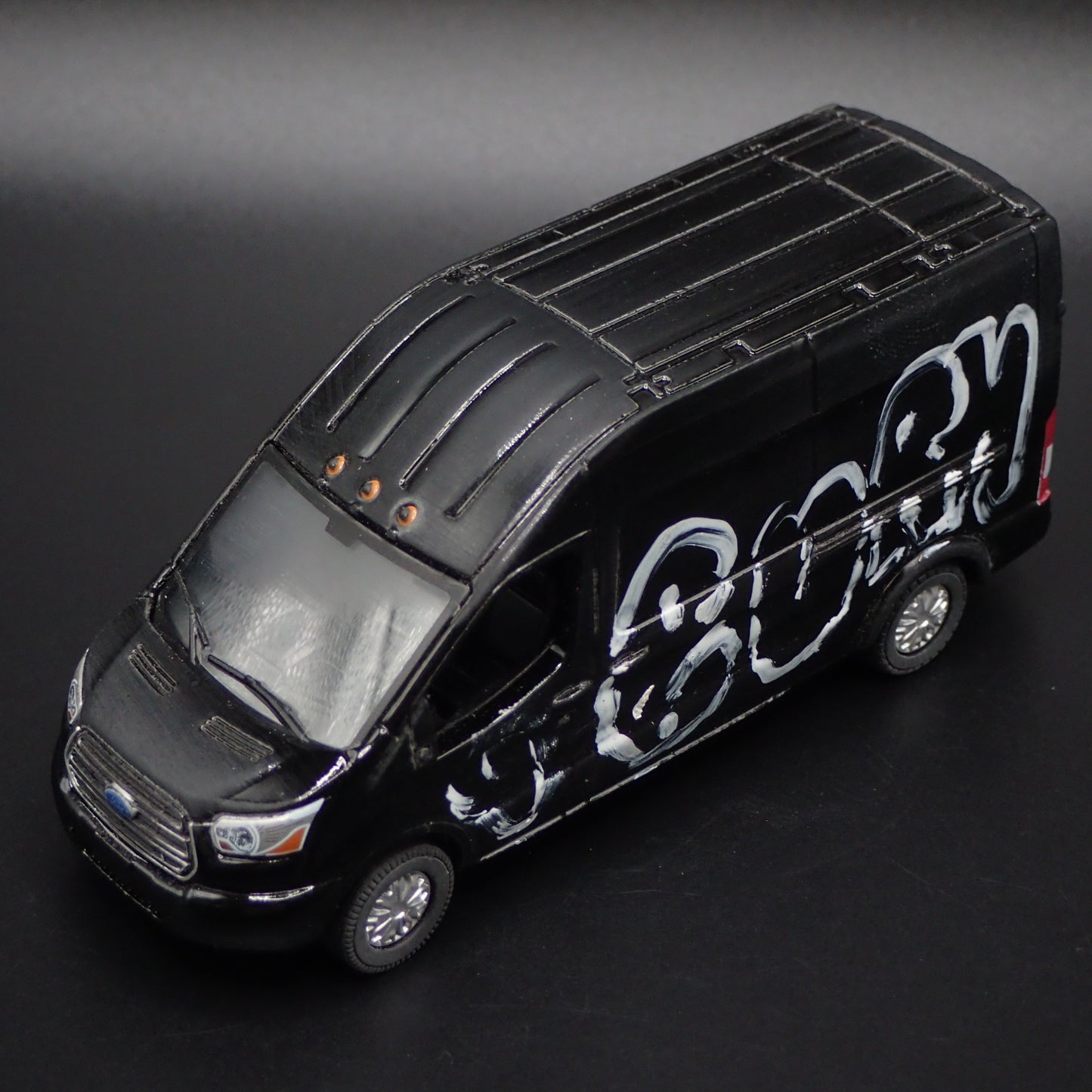 2019 19 FORD TRANSIT SPRINTER VAN TAGGED GRAFFITI 1:64 SCALE DIECAST MODEL CAR