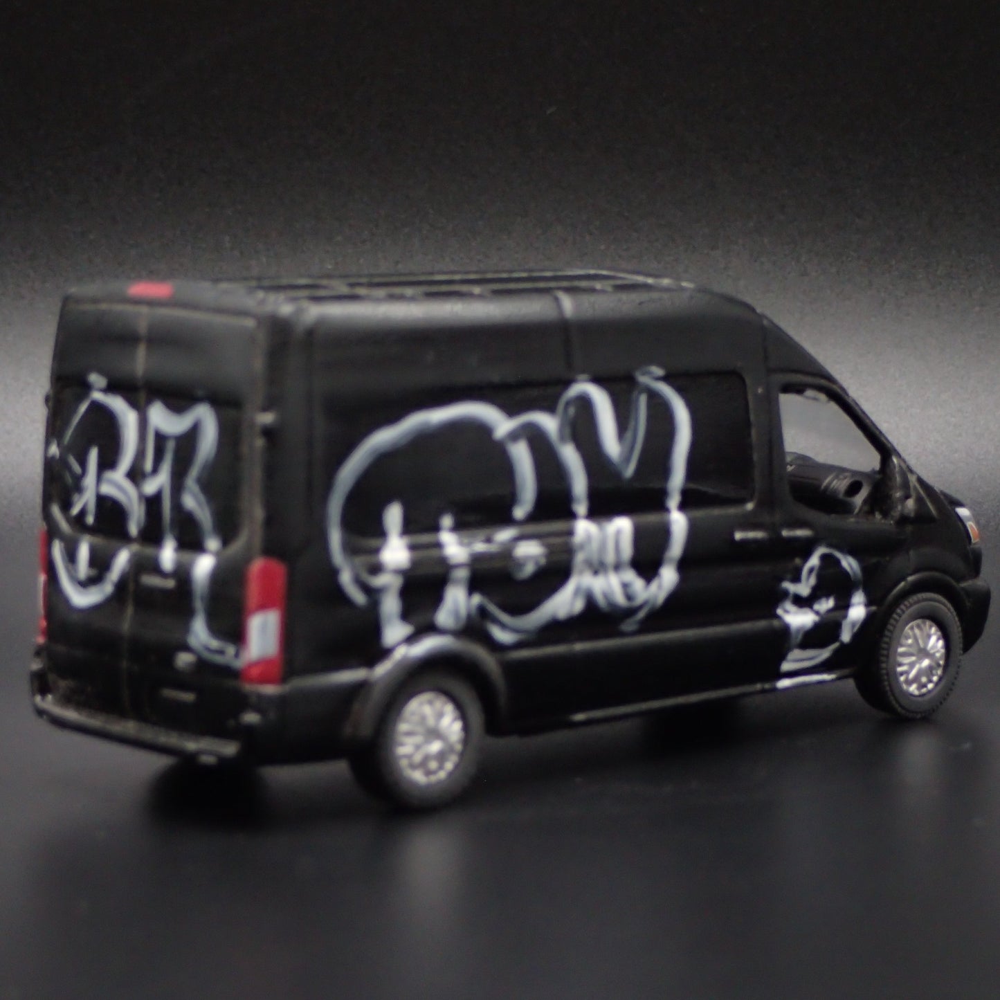2019 19 FORD TRANSIT SPRINTER VAN TAGGED GRAFFITI 1:64 SCALE DIECAST MODEL CAR