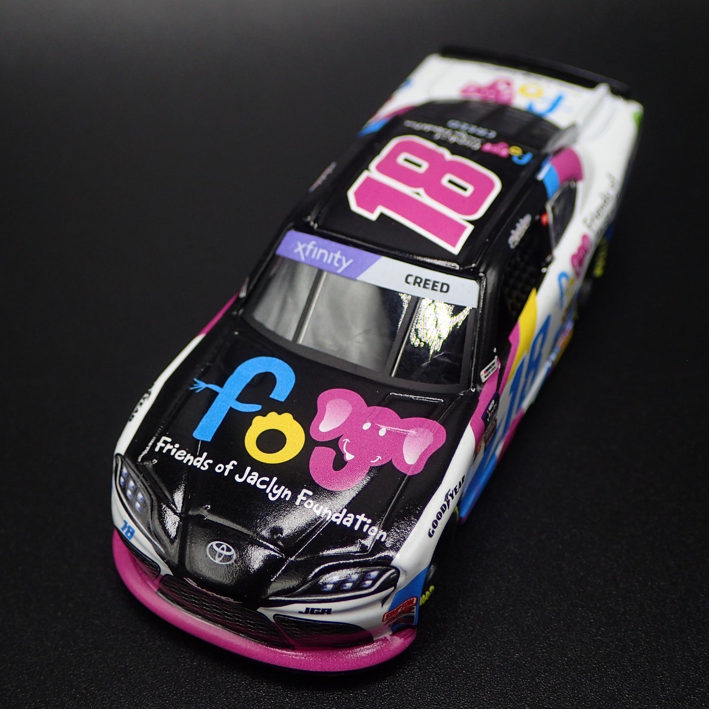 2024 TOYOTA SUPRA 18 SHELDON CREED FRIENDS OF JACLYN NASCAR 1:64 SCALE MODEL CAR