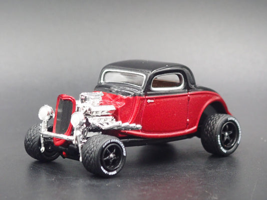 1934 34 FORD COUPE HOT ROD RED 1:64 SCALE COLLECTIBLE DIORAMA DIECAST MODEL CAR