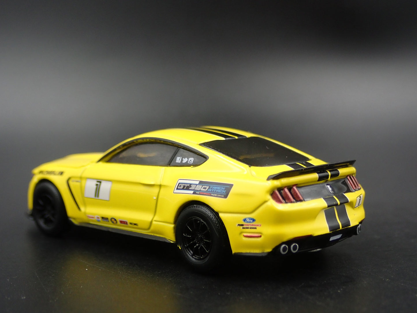 2015-2023 FORD MUSTANG SHELBY GT350 YELLOW 1/64 SCALE DIORAMA DIECAST MODEL CAR
