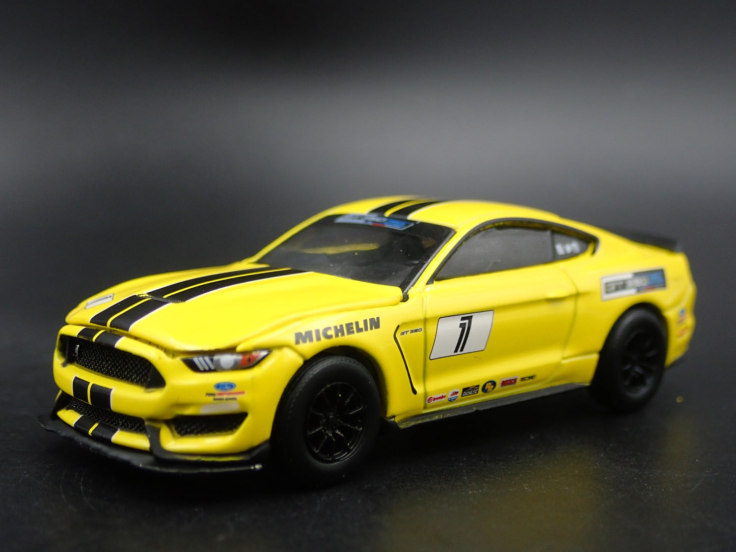 2015-2023 FORD MUSTANG SHELBY GT350 YELLOW 1/64 SCALE DIORAMA DIECAST MODEL CAR