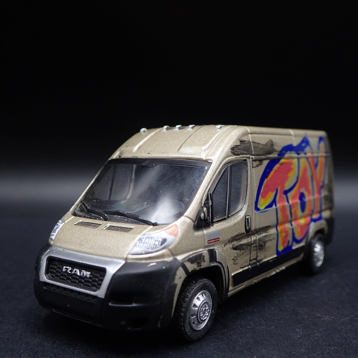 2019 19 RAM PROMASTER 2500 SPRINTER VAN TAGGED GRAFFITI 1:64 DIECAST MODEL CAR