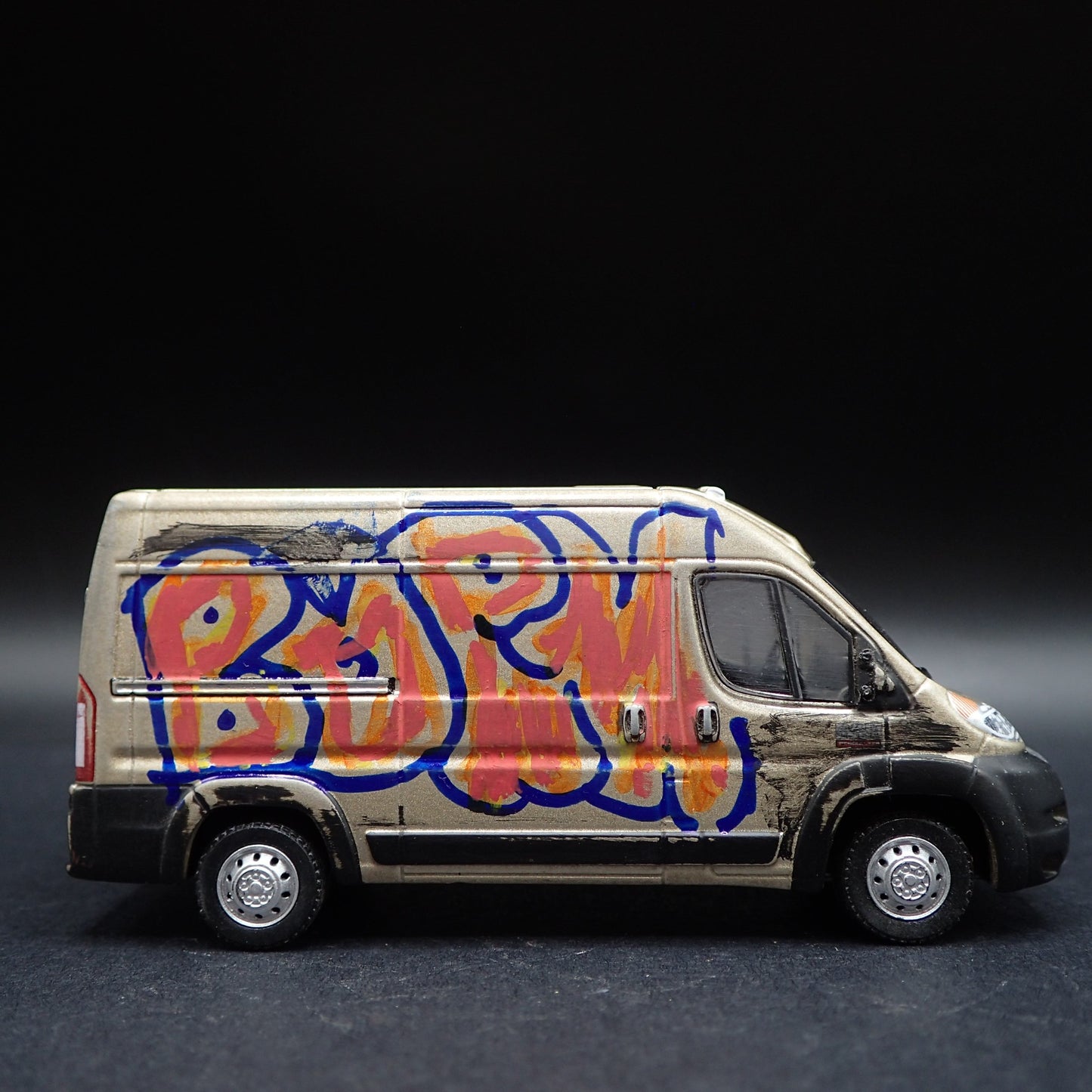 2019 19 RAM PROMASTER 2500 SPRINTER VAN TAGGED GRAFFITI 1:64 DIECAST MODEL CAR