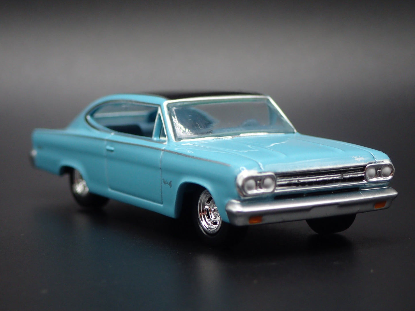 1966 66 AMC RAMBLER MARLIN TEAL 1:64 SCALE COLLECTIBLE DIORAMA DIECAST MODEL CAR