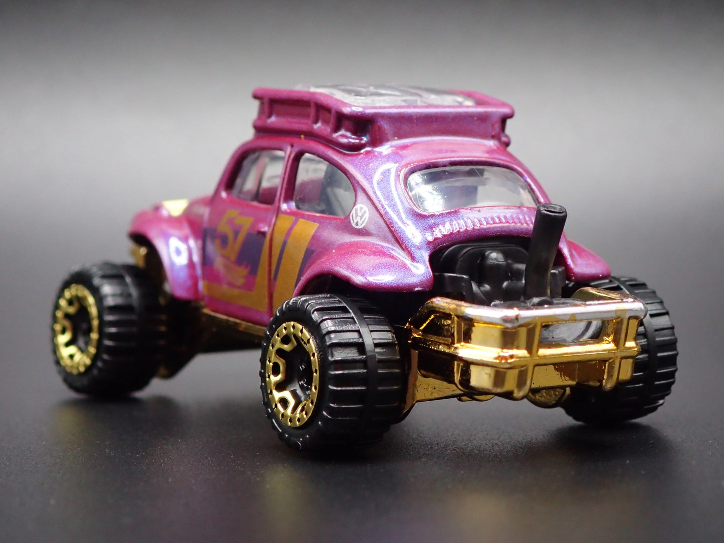 VW VOLKSWAGEN BAJA BEETLE BUG 57TH PURPLE 1:64 SCALE DIORAMA DIECAST MODEL CAR