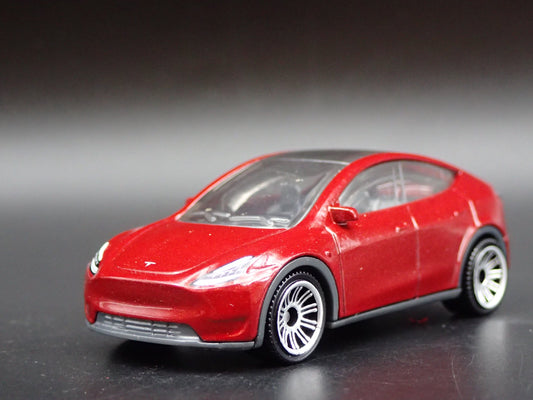 2020-2025 TESLA MODEL Y SUV RED 1:64 SCALE COLLECTIBLE DIORAMA DIECAST MODEL CAR