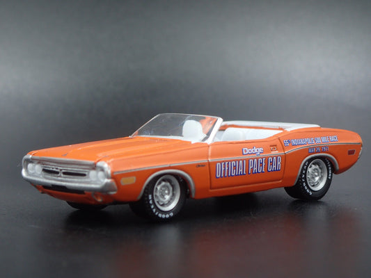 1971 71 DODGE CHALLENGER CONVERTIBLE INDY 500 PACE 1/64 SCALE DIECAST MODEL CAR-Burning Rubber Toy Company