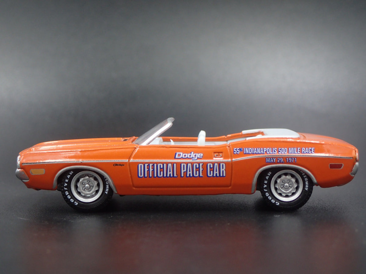 1971 71 DODGE CHALLENGER CONVERTIBLE INDY 500 PACE 1/64 SCALE DIECAST MODEL CAR-Burning Rubber Toy Company