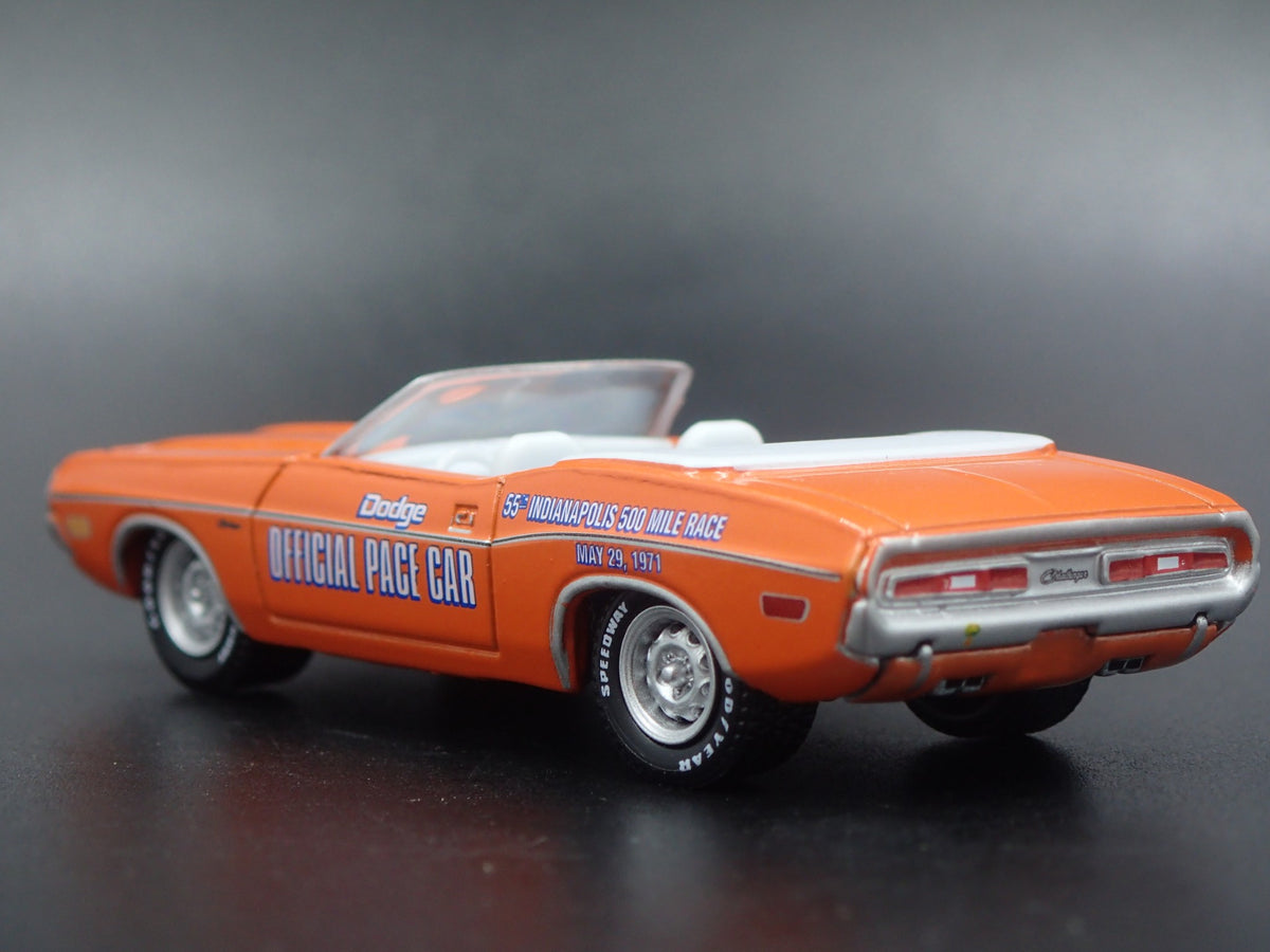 1971 71 DODGE CHALLENGER CONVERTIBLE INDY 500 PACE 1/64 SCALE DIECAST MODEL CAR-Burning Rubber Toy Company