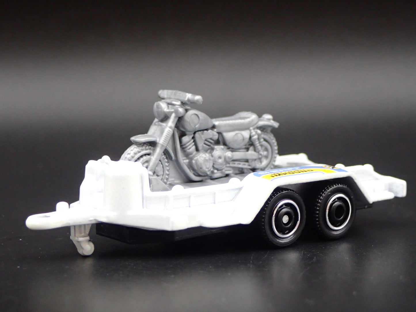 SHERIFF IMPOUND UTILITY TRAILER W MOTORCYCLE 1:64 SCALE DIORAMA DIECAST MODEL