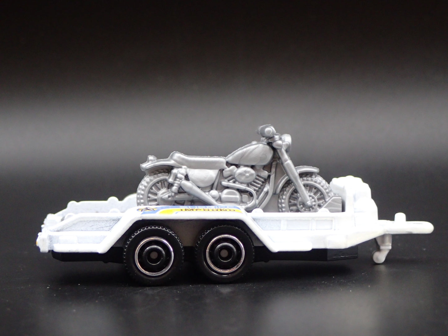 SHERIFF IMPOUND UTILITY TRAILER W MOTORCYCLE 1:64 SCALE DIORAMA DIECAST MODEL