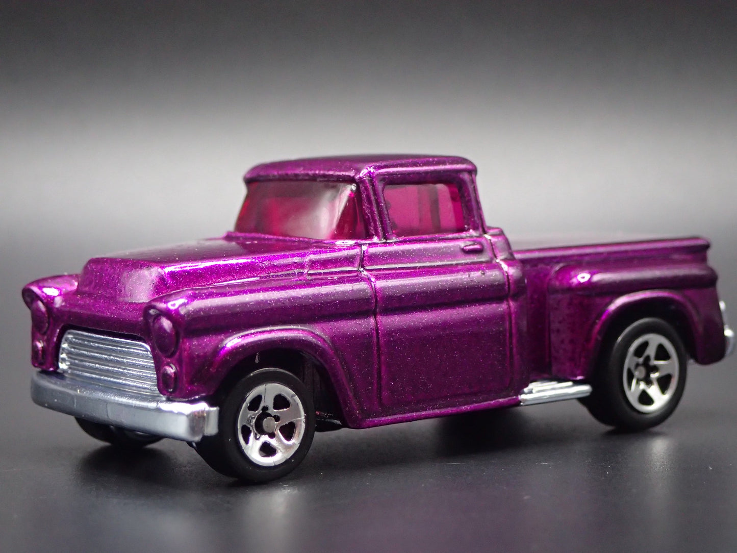 1956 56 CHEVY CHEVROLET STEPSIDE PICKUP TRUCK PURPL 1:64 SCALE DIECAST MODEL CAR