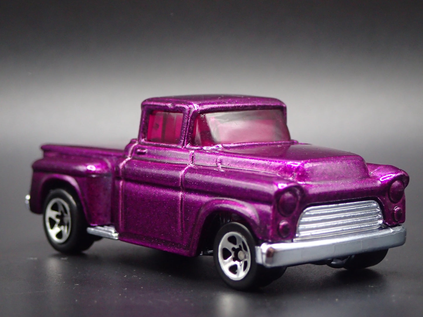 1956 56 CHEVY CHEVROLET STEPSIDE PICKUP TRUCK PURPL 1:64 SCALE DIECAST MODEL CAR