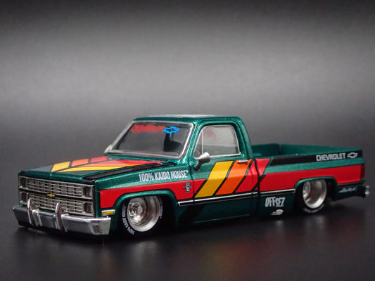CHEVROLET SILVERADO KAIDO WORKS V3 SQUAREBODY TRUCK GREEN 1/64 DIECAST MODEL CAR