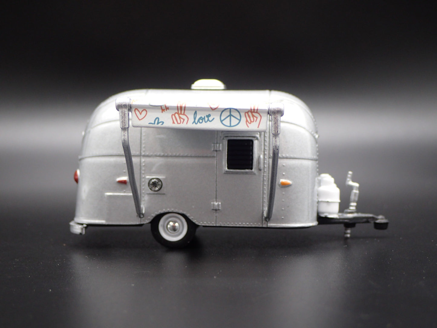 1961 61 AIRSTREAM 16' BAMBI TRAILER W AWNING RARE 1/64 SCALE DIECAST MODEL CAR