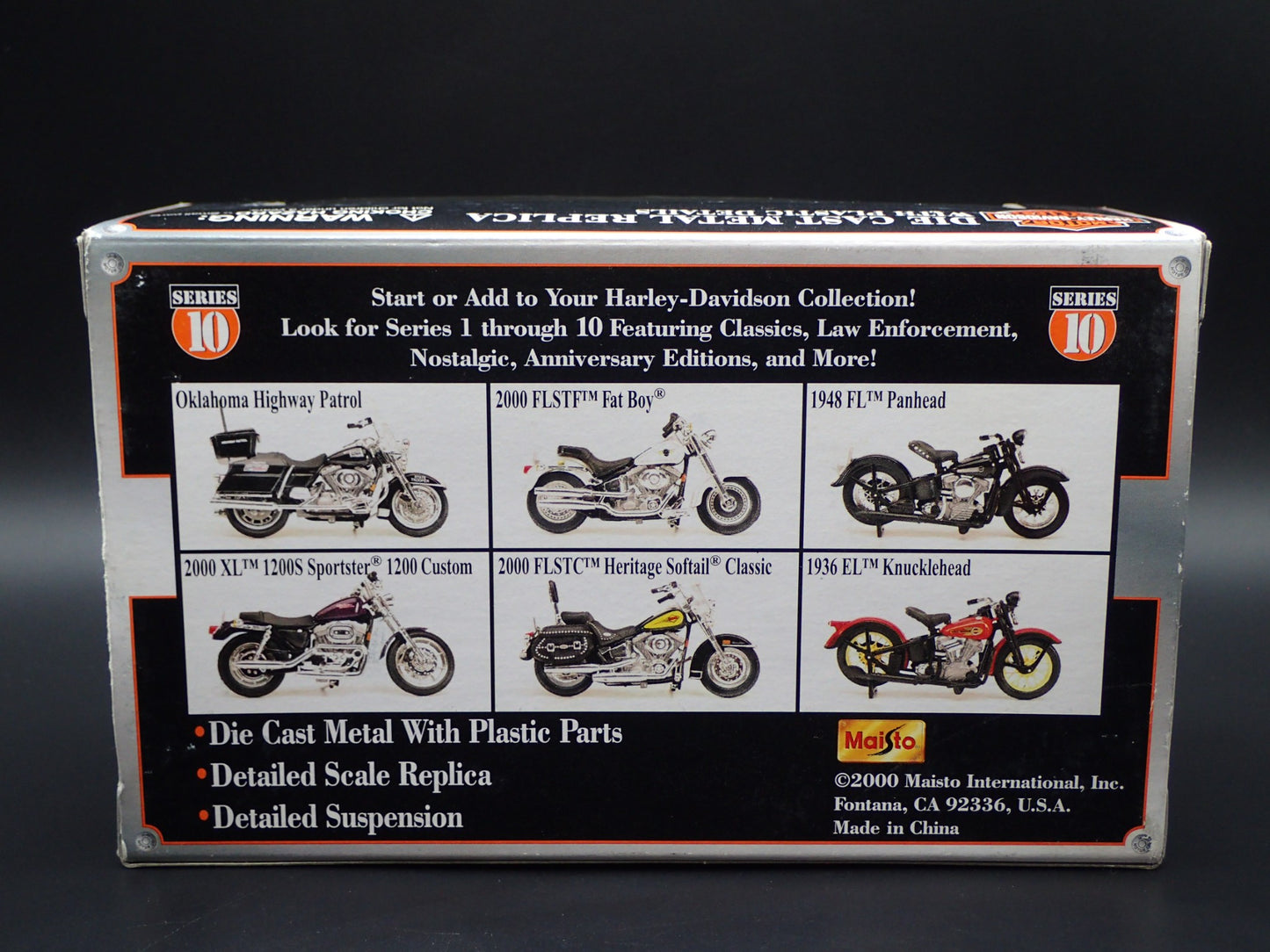 2000 FLSTC HERITAGE SOFTAIL CLASSIC HARLEY DAVIDSON MAISTO SERIES 10 1:18 MODEL