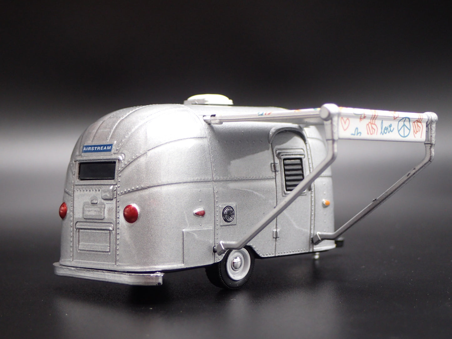 1961 61 AIRSTREAM 16' BAMBI TRAILER W AWNING RARE 1/64 SCALE DIECAST MODEL CAR