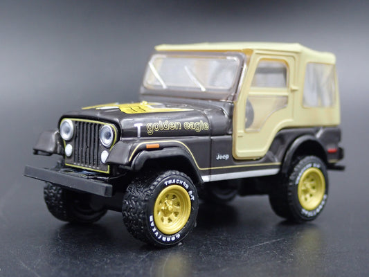 1944-1986 JEEP WRANGLER  CJ5 GOLDEN EAGLE 1/64 SCALE DIORAMA DIECAST MODEL CAR