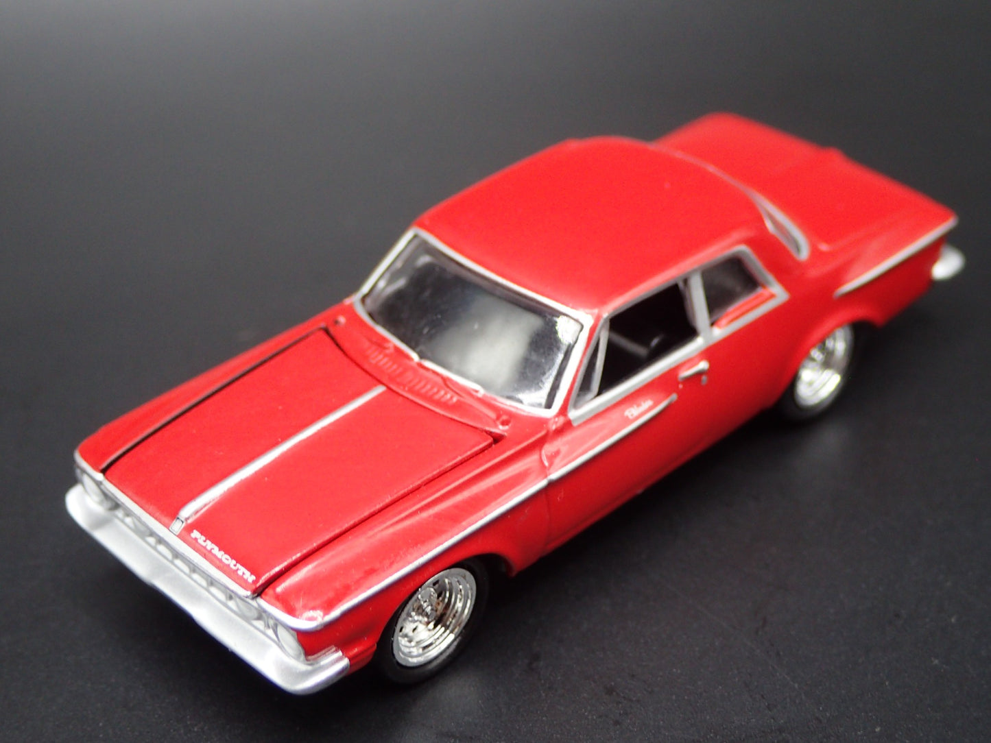 1962 62 PLYMOUTH BELVEDERE RED 1/64 SCALE COLLECTIBLE DIORAMA DIECAST MODEL CAR