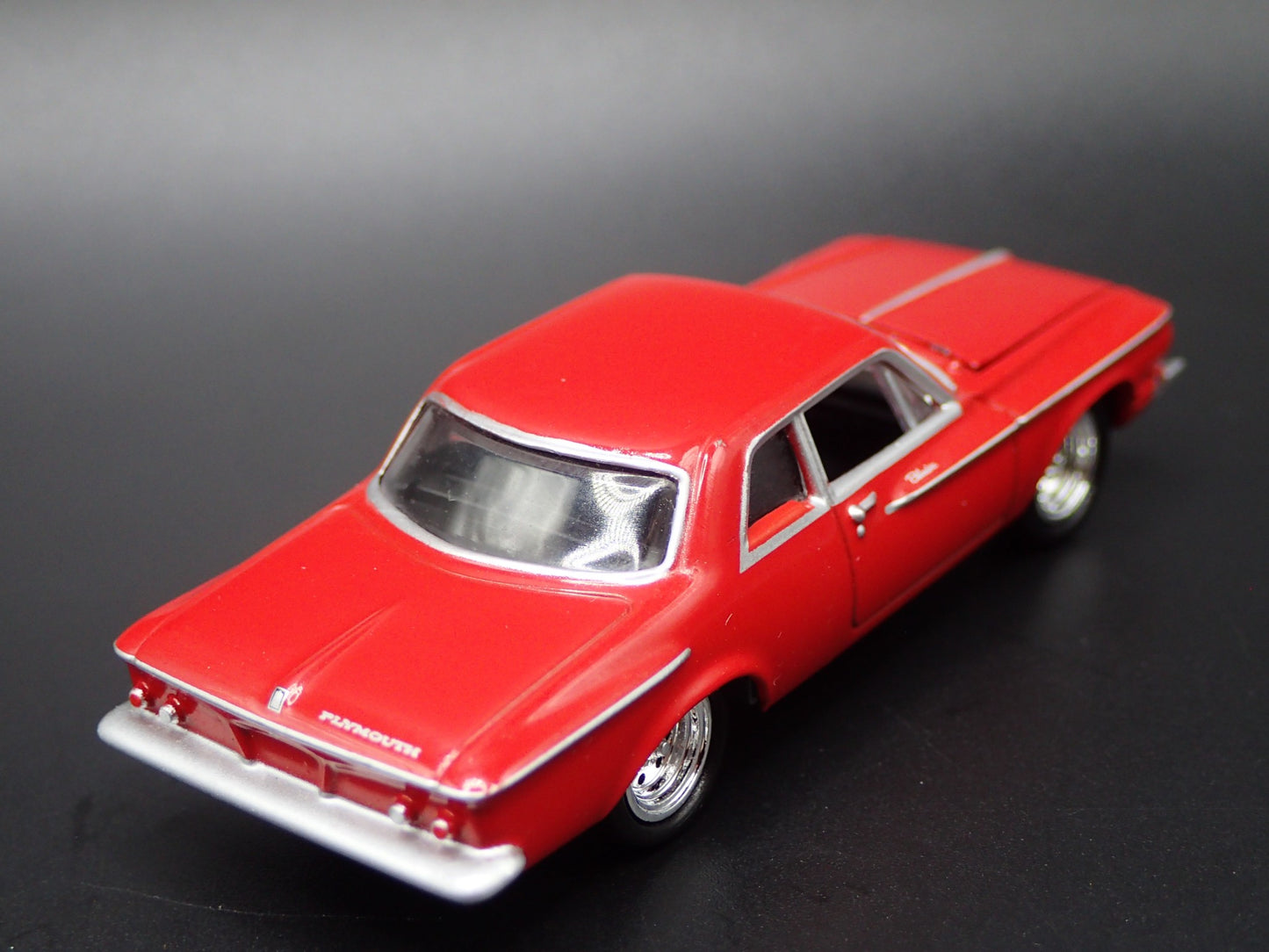 1962 62 PLYMOUTH BELVEDERE RED 1/64 SCALE COLLECTIBLE DIORAMA DIECAST MODEL CAR