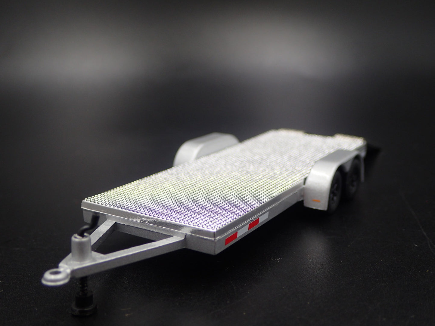 FLATBED CAR HAULER TRAILER w LOADING RAMPS RARE 1:64 SCALE DIORAMA DIECAST MODEL